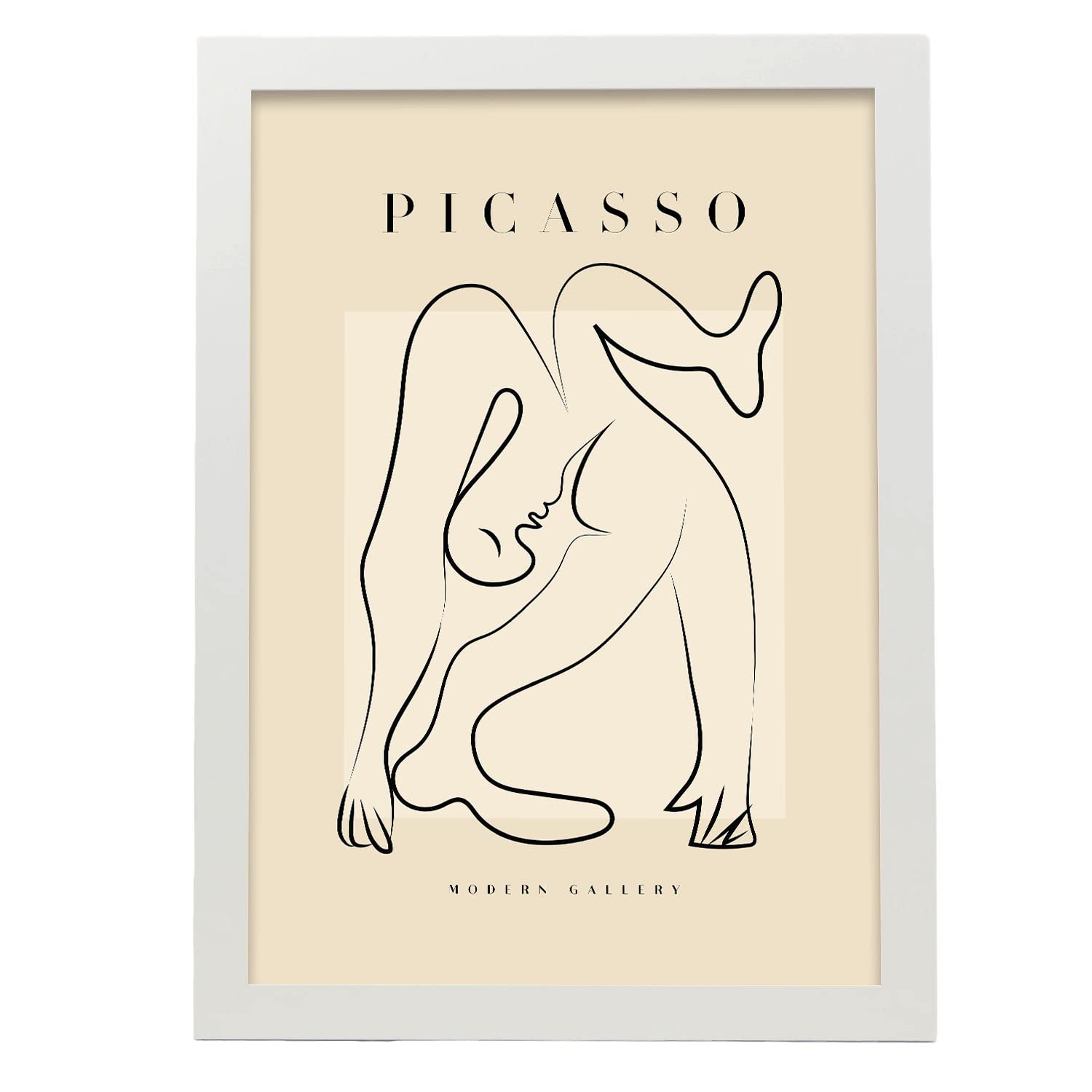 Nacnic póster de colección picasso 6 ilustraciones en estilo exhibición de arte surrealismo y cubismo para la tamaño a3 con marco blanco