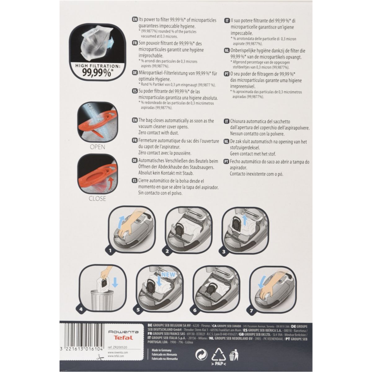 Sac aspirateur ROWENTA ZR200520 Hygiène + - 3