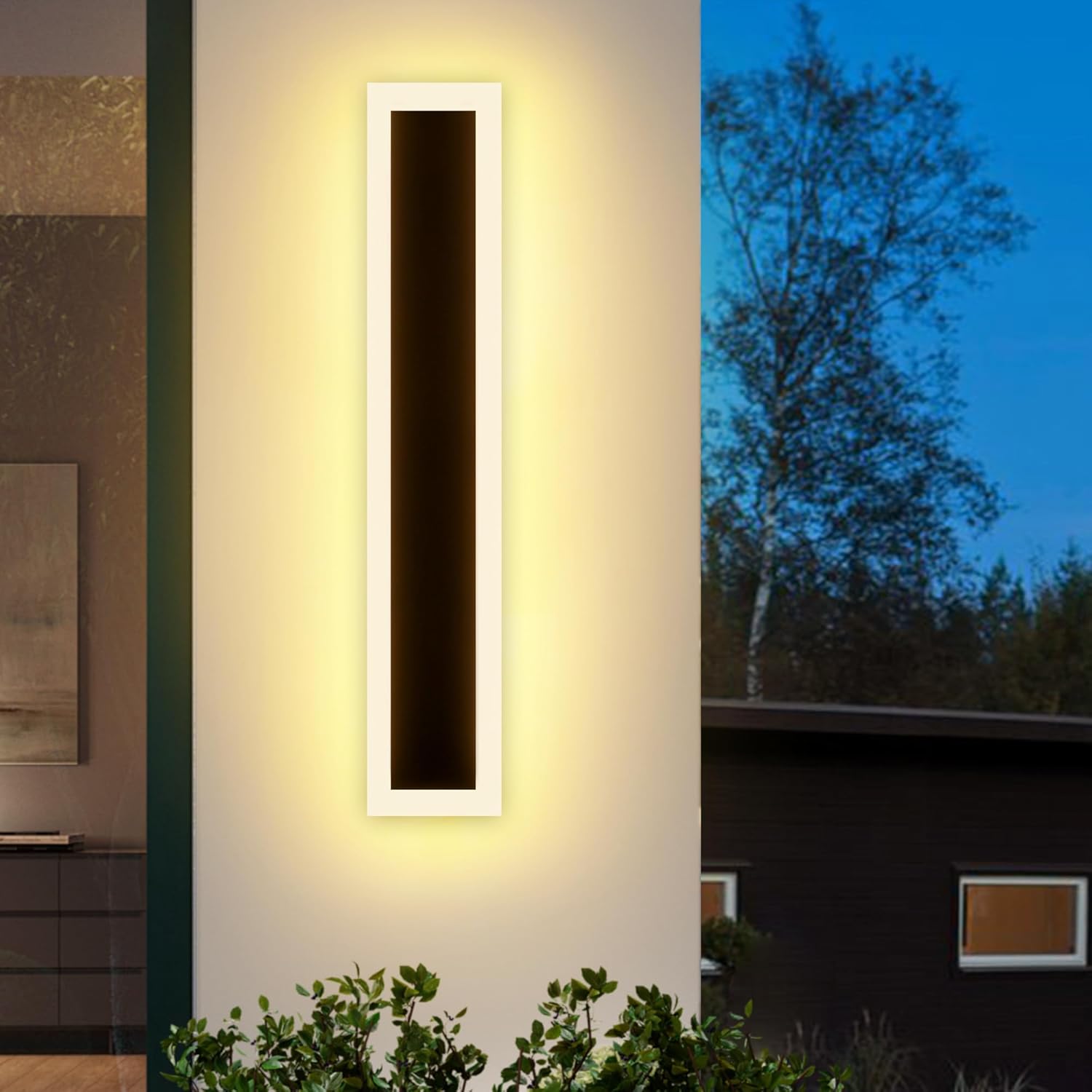 Nowoczesny kinkiet wewnętrzny, długa lampa ścienna LED aluminiowa, kinkiet na werandę 110V 220V, lampa ścienna 60CM, biały ciepły, 1 szt.