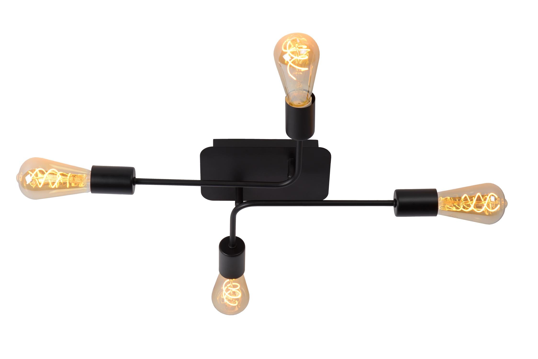 Lampa sufitowa LESTER czarna 4xE27x60W metal wym:9x52x38cm IP20 Lucide
