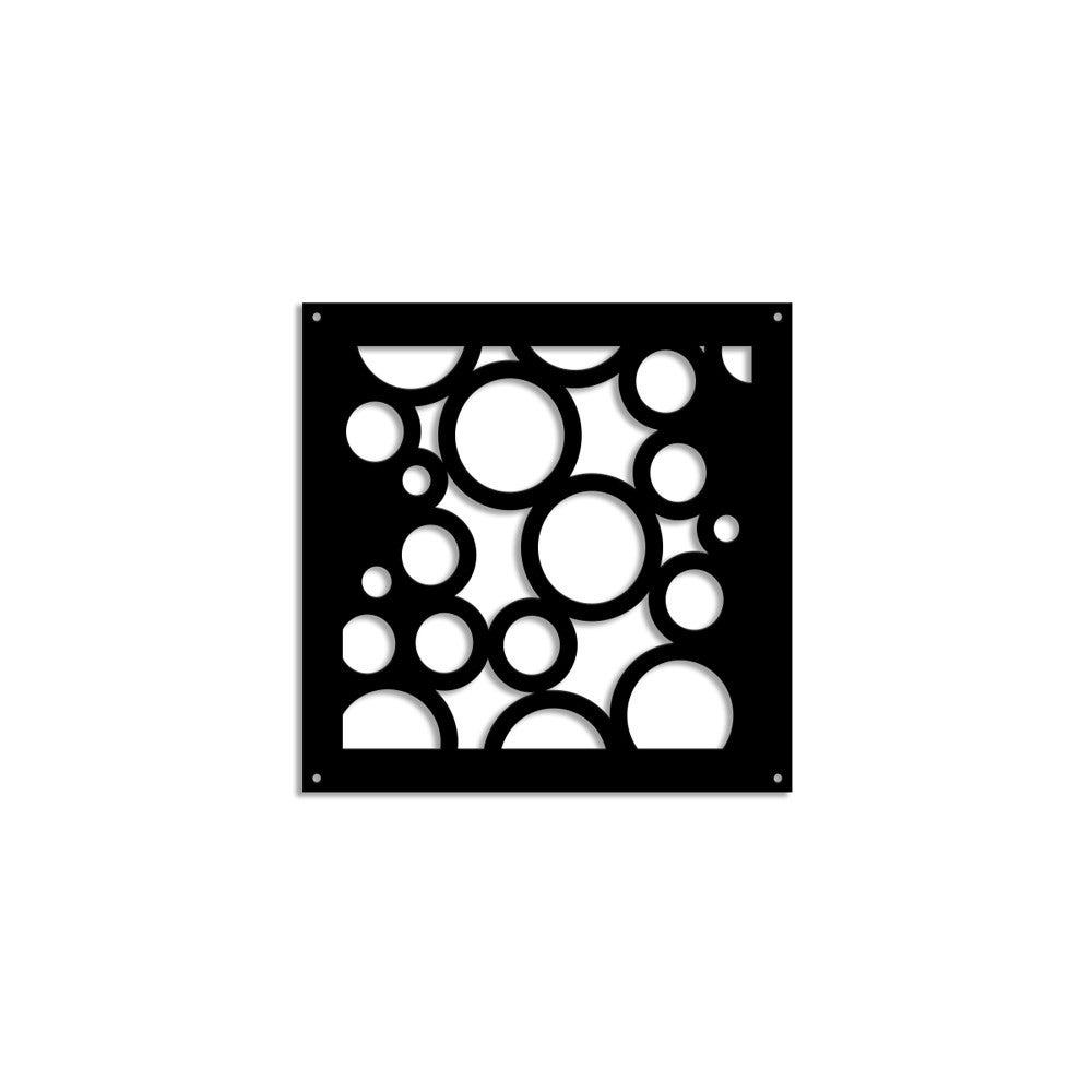 CIRCLE - Panel perforowany z PVC - Czarny Parasol przeciwsłoneczny 73x73 cm Grubość 1 cm