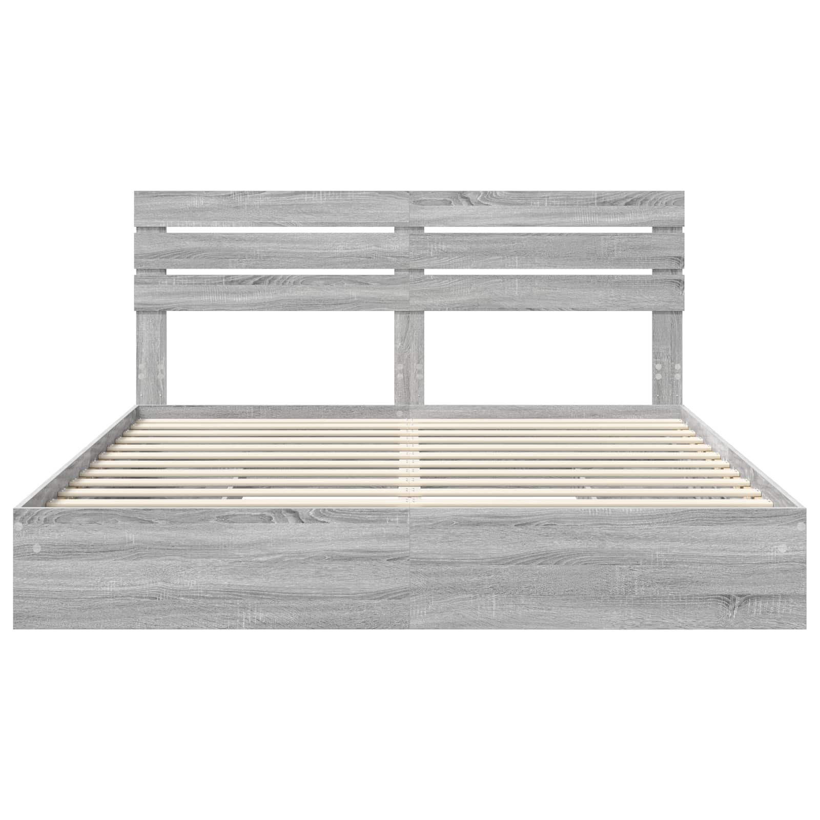 Lit de rangement gris 180 x 200 cm en panneau de bois - 8