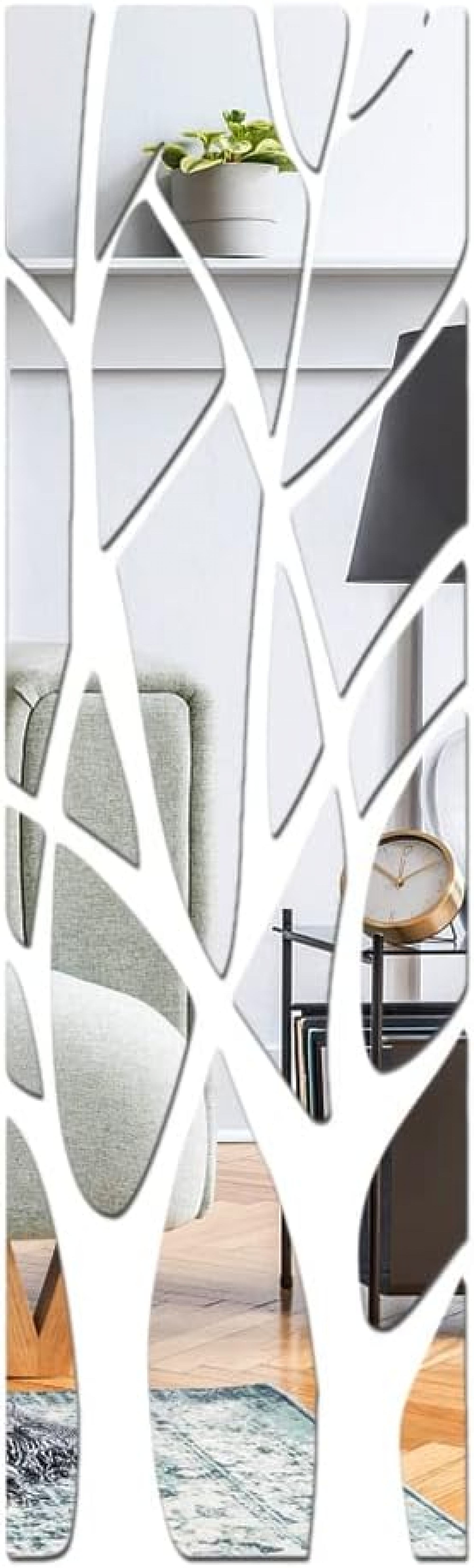 Plume Forme Miroir Stickers Muraux Miroir Décoratif Acrylique Stickers Muraux Amovibles Diy