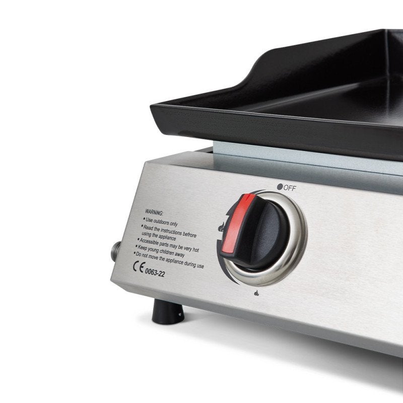 COOKING BOX CALI Piastra a Gas - 4 Bruciatori - 9,6 kW - 82x45x22 cm - Superficie di Cottura in Acciaio: 77x35 cm - 4