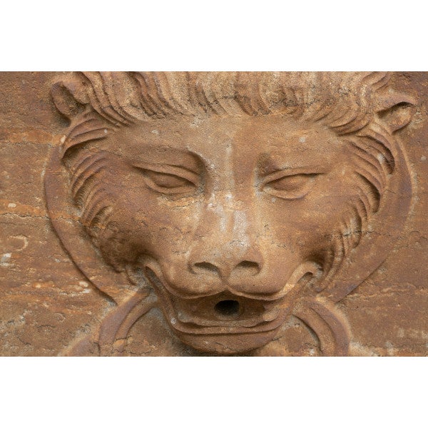 BISCOTTINI Fronton pour Fontaine en Pierre - Fontaine de Jardin - Décorations Extérieures - Décoration de Jardin 40x20x40 cm - Fontaine Murale - 2