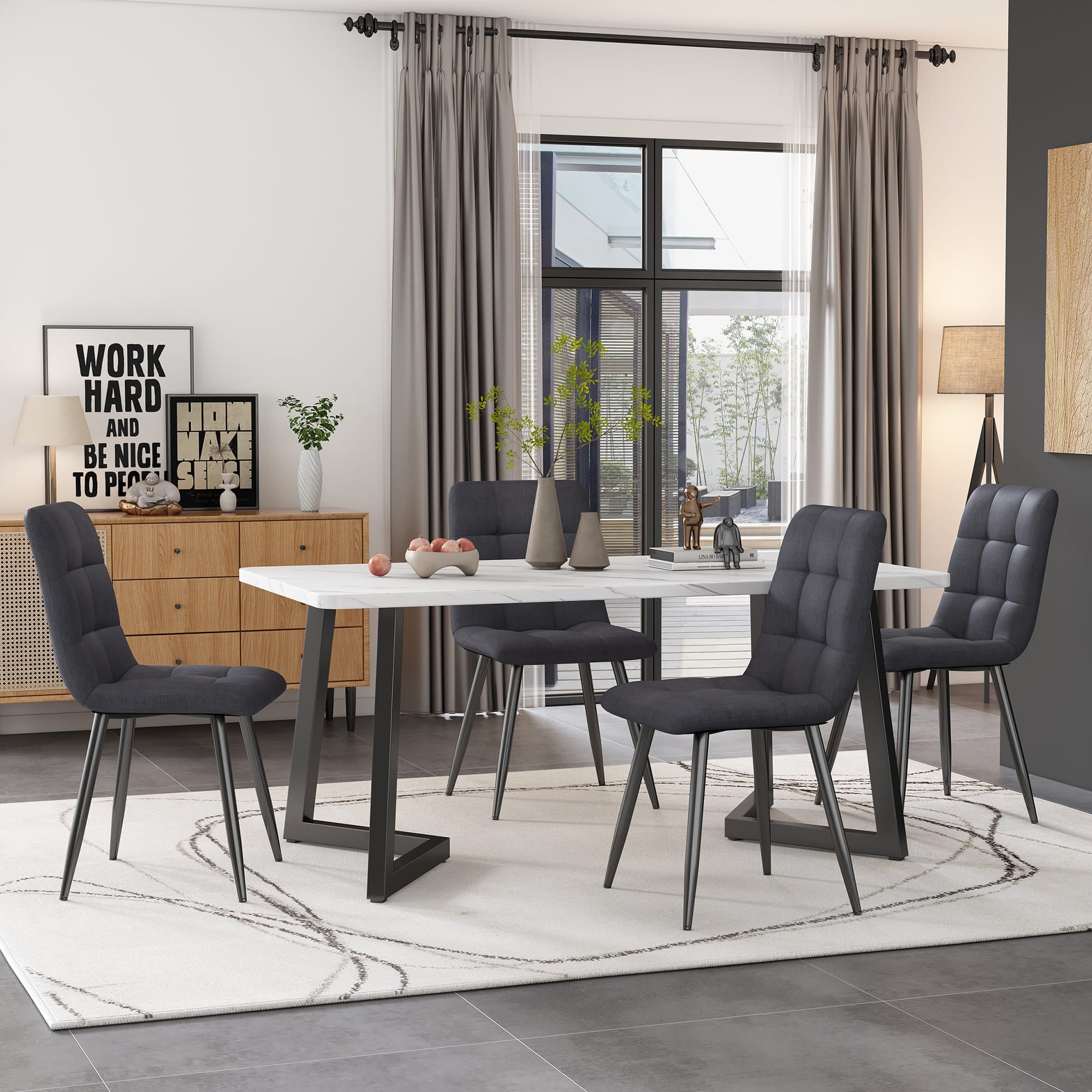 CALITEX Now Set Tovagliette America In PVC – 40 X 30 Cm, Colore Nero/Grigio, Impermeabili E Antiscivolo, Si Puliscono Con Spugna - 2