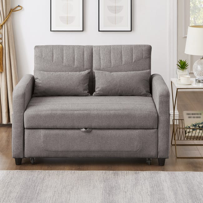 Divano Posti Letto Divano Letto Posti Tessuto Cotone/Lino