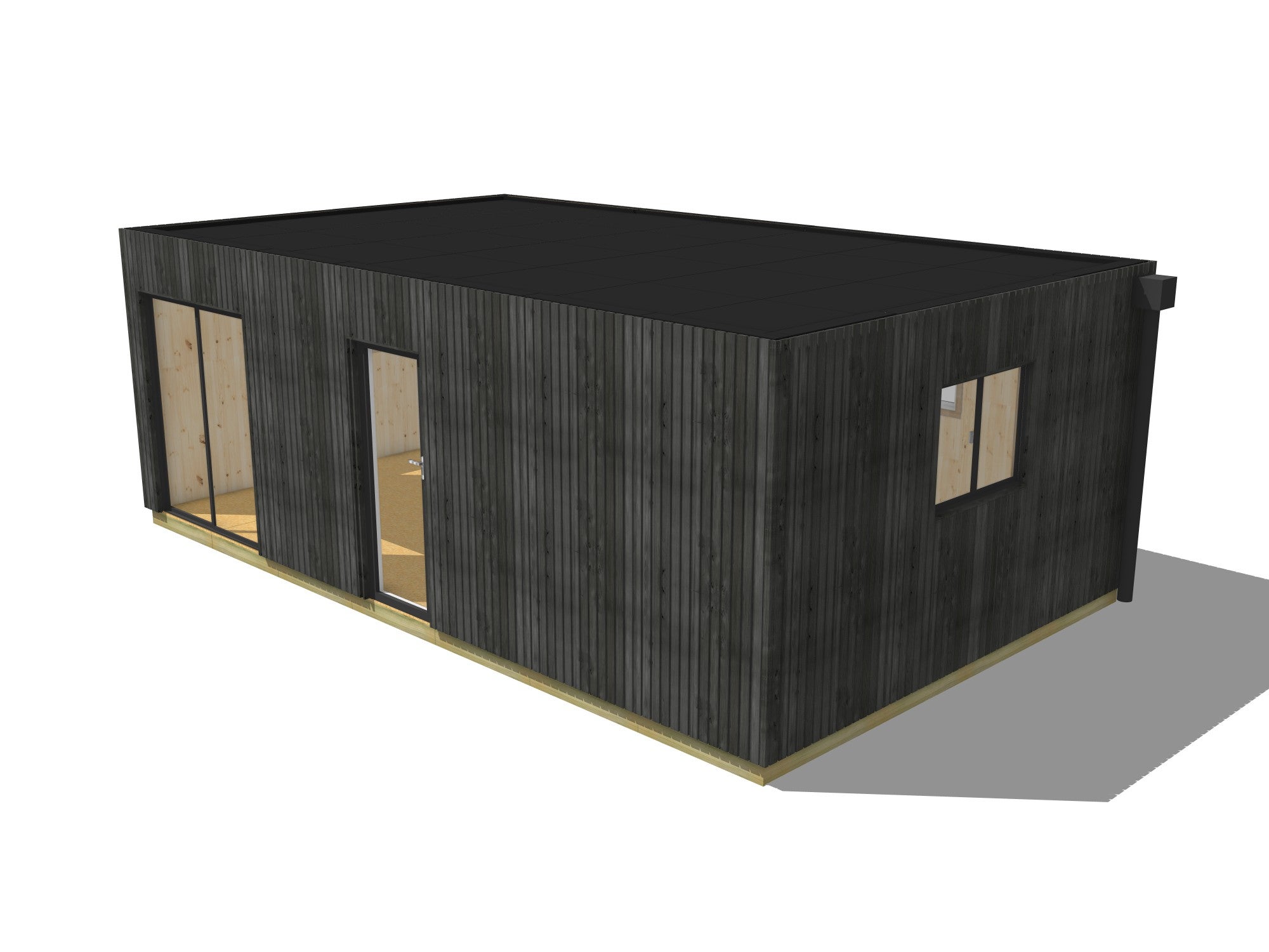 Studio de jardin Airbnb en bois 7,7 x 4,6 x 2,7 m avec plancher isolé - 2