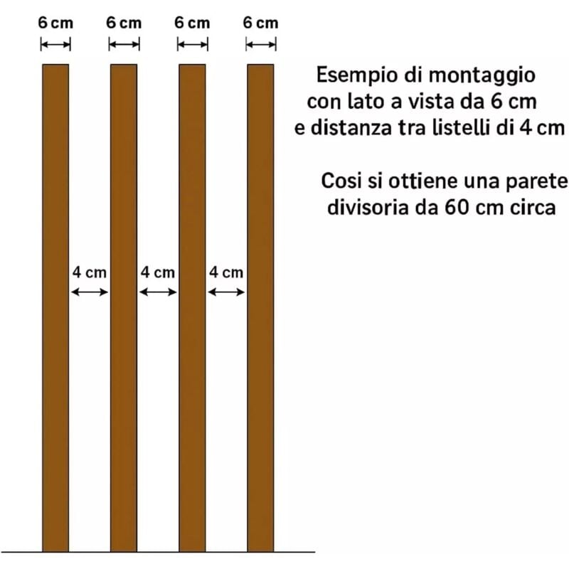 Set 6 Listelli Divisori per Ambienti, Wenge - 4