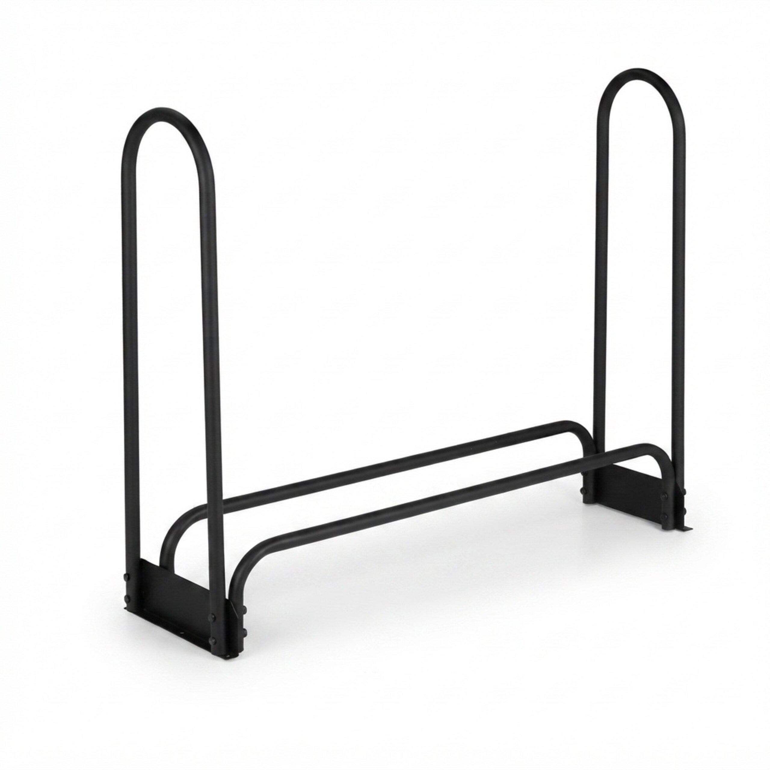 Porte-bûches en métal noir pour intérieur et extérieur, pour bûches dès 25 cm, 90 x 110 x 29 cm, Relaxdays - 7