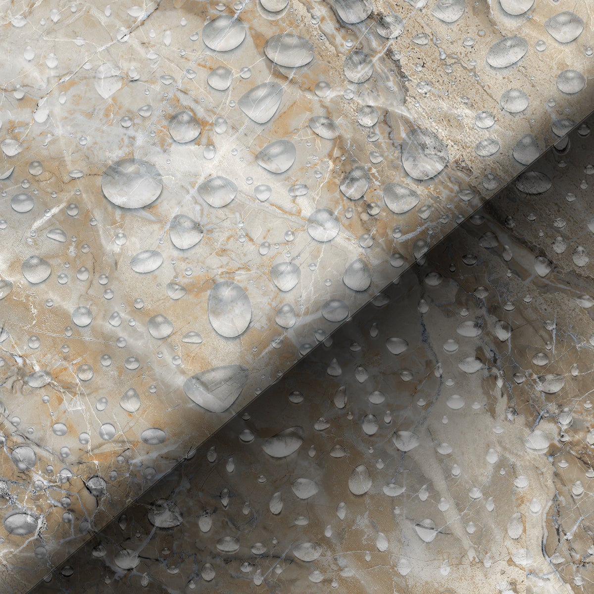 Sticker crédence adhésive - MARBRE BRUN CLAIRE - 60x200cm - 5