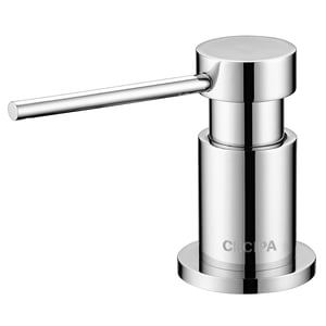 Cecipa max Distributeur de Savon de Cuisine chromé Distributeur de Savon pour Evier avec Récipient de 300ML+Tuyau d'extension en Silicone, EU Modèle
