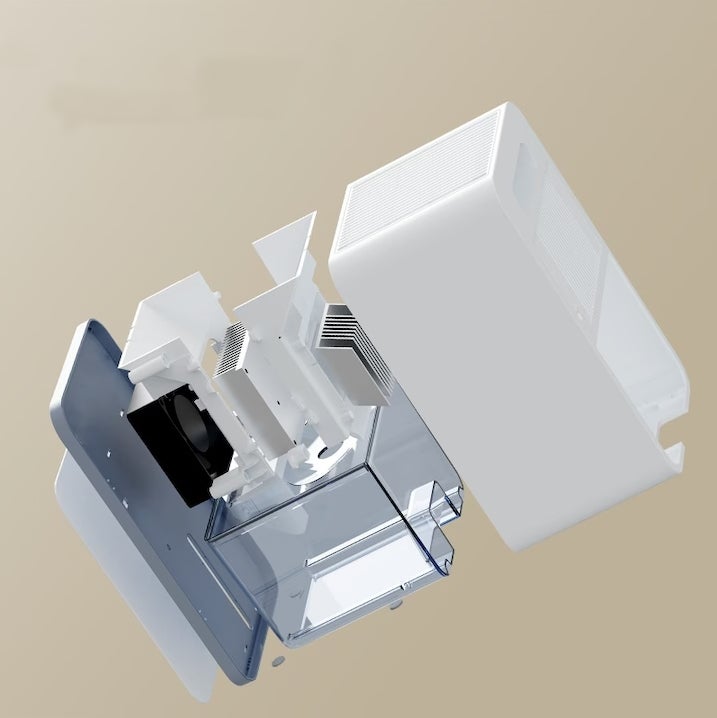 Deshumidificador, absorción de humedad y secado, recordatorio de tanque lleno, luz nocturna, temporizador, funcionamiento silencioso, blanco - 4