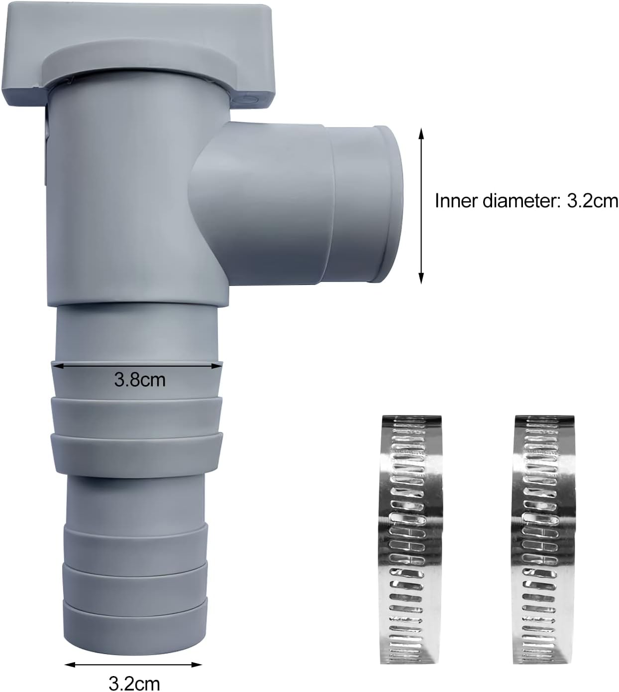 Rubinetto di intercettazione per piscine con attacco per tubo da 32 mm