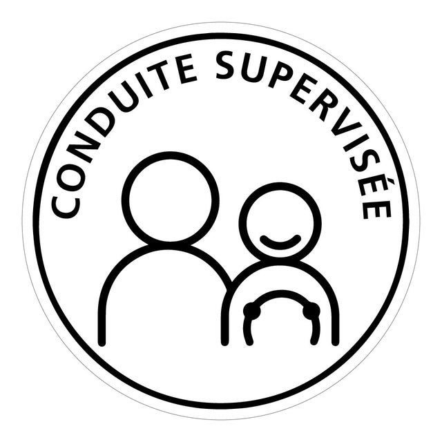 Lot de 2 Stickers adhésif CONDUITE SUPERVISÉE (G1591) Diamètre 150 mm Matière Adhesif