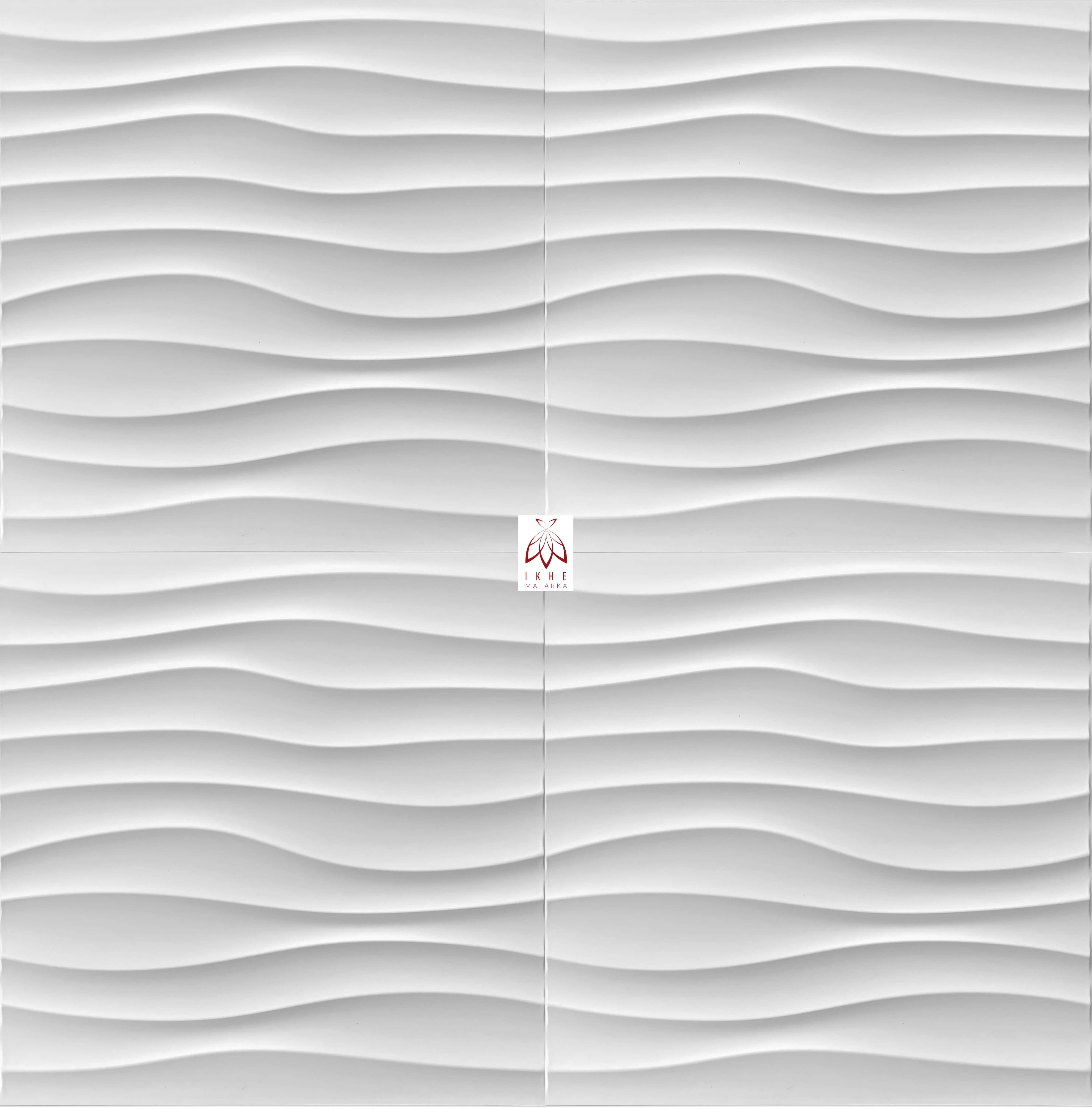 12PCS/3M² Panneaux 3D Panneaux en plastique PVC Panneaux muraux Salle de jeu Mur Plafond 3D Look WELLE D105 White - 5