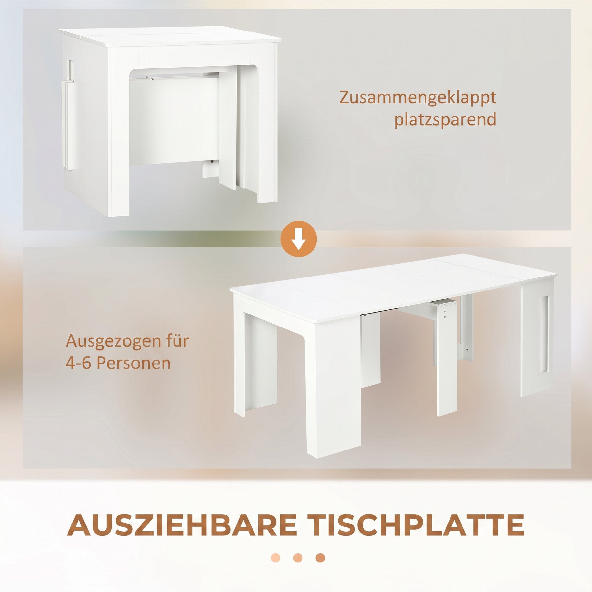 Table à manger, table pliante, table de cuisine extensible, table de ...