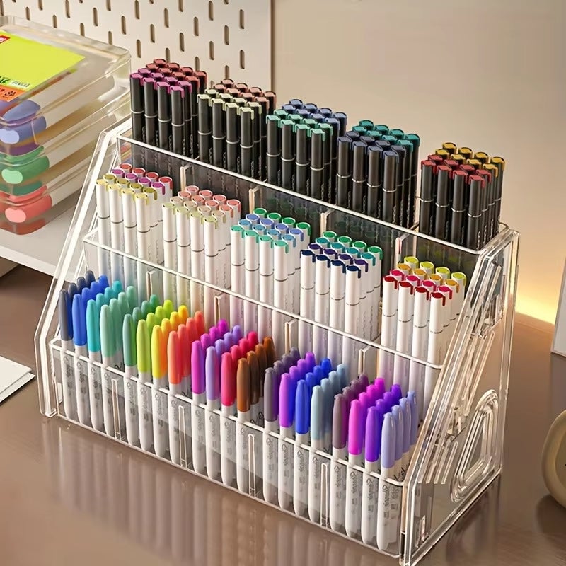 Astuccio Portapennelli 4 Strati 72 Slot In Tessuto Oxford - Grande Capacità Per Matite, Pennelli E Acquerelli - Per Artisti E Scuola