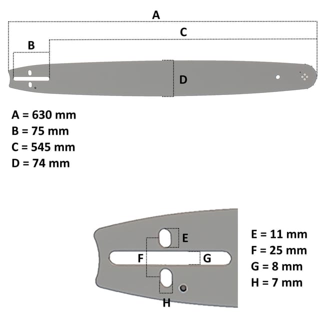 Barra Guida E Catena Per Sega A Catena 28'' 3/8" 0,063" 92DLC Per - Foto 2