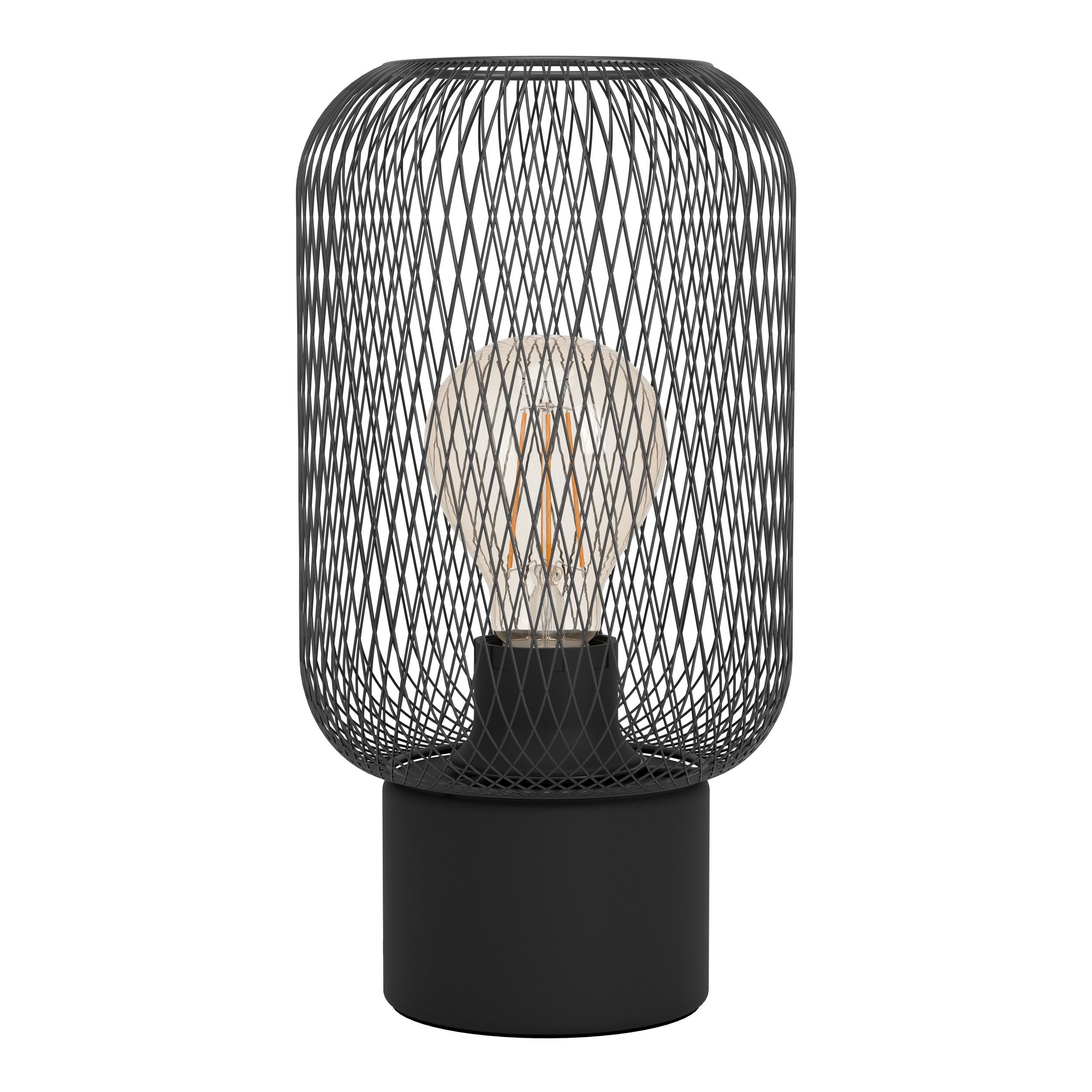 Eglo Lampe De Chevet Aranzola Géométrique Métal Noir Et Blanc - Douille E27