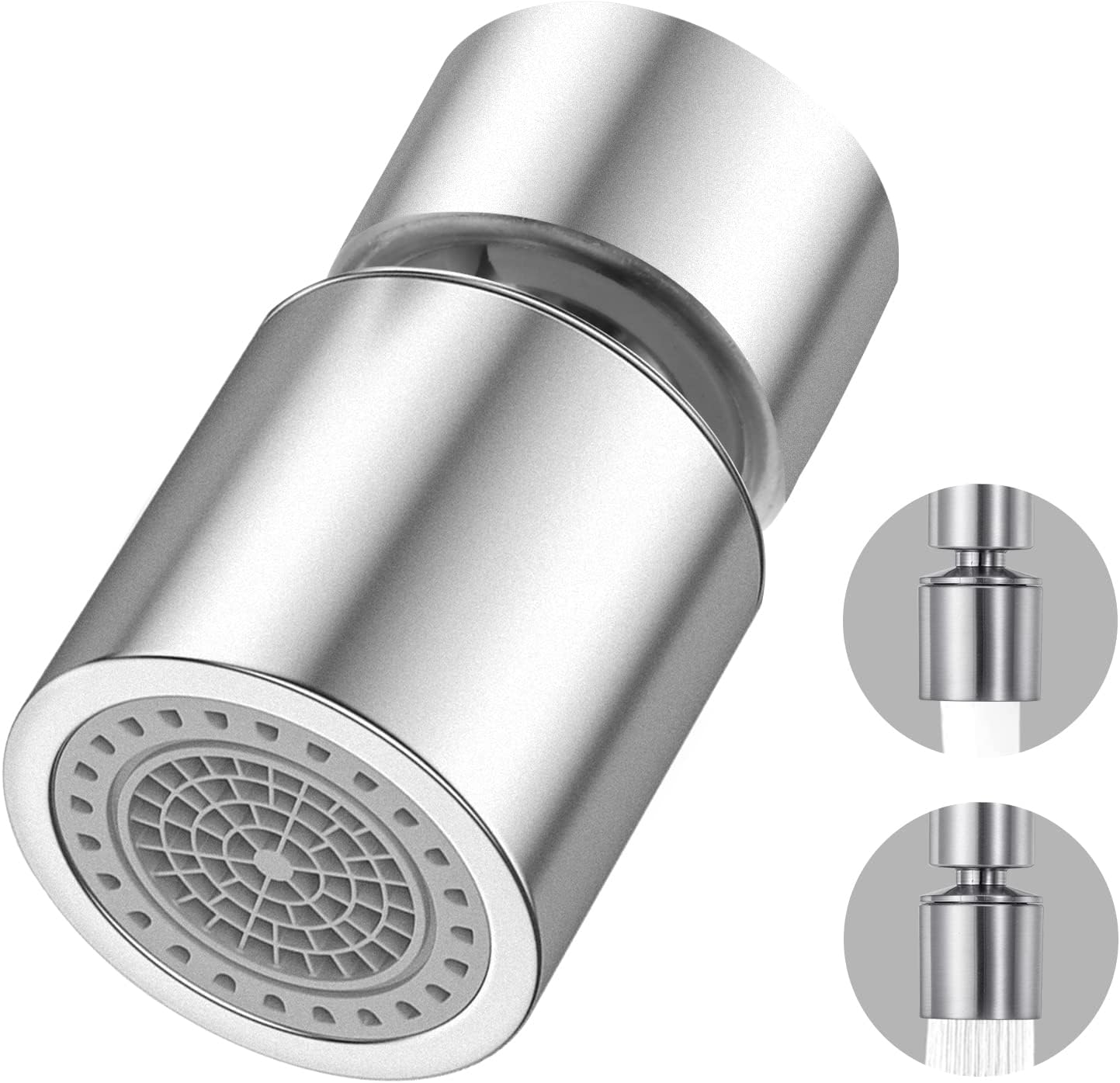 Perlator do kranu, obrotowy filtr perlatora 360°, 2 tryby natrysku, akcesoria zapobiegające rozpryskiwaniu i odkamieniające, odpowiedni do umywalek ł
