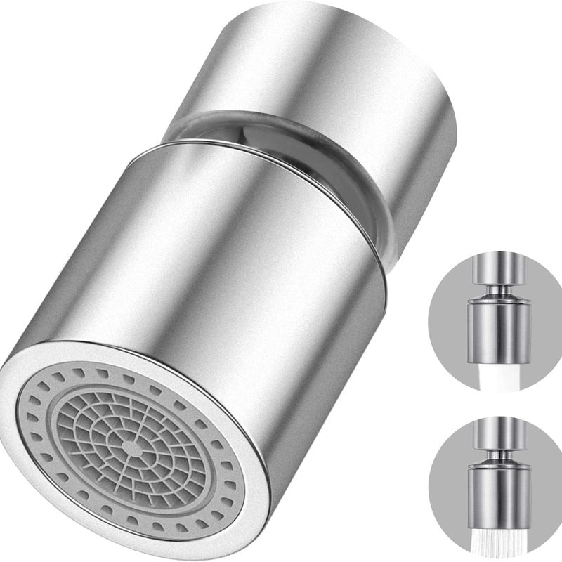 Perlator do kranu, obrotowy filtr perlatora 360°, 2 tryby natrysku, akcesoria zapobiegające rozpryskiwaniu i odkamieniające, odpowiedni do umywalek ł