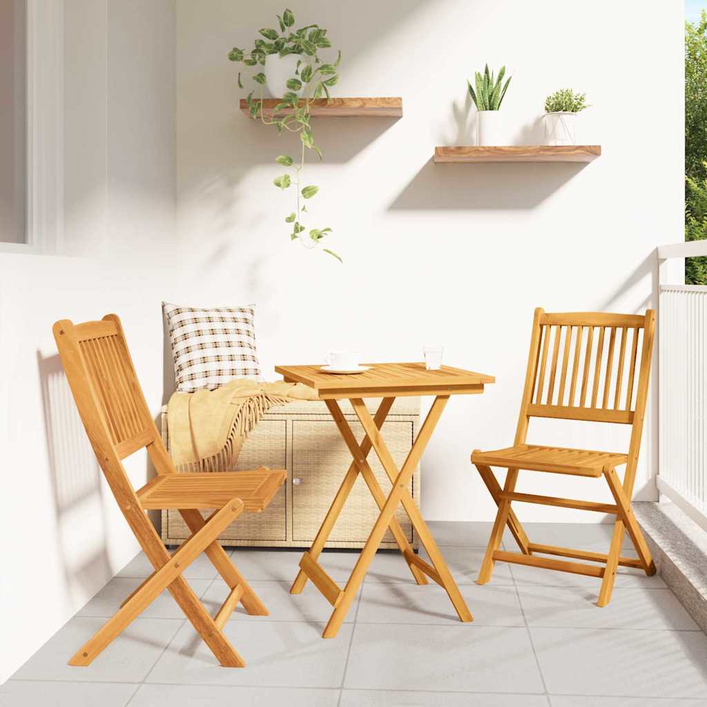 Zestaw Bistro Ogrodowego 3 pcs Brązowy Lite Drewno Akacji vidaXL
