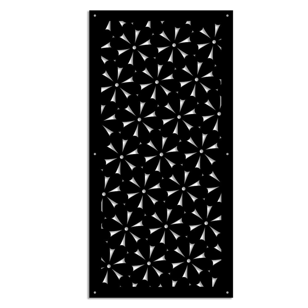 DAISY - Panel perforowany z PVC - Osłona przeciwsłoneczna - Rozmiar 73x148 cm - Grubość 1 cm - Kolor CZARNY