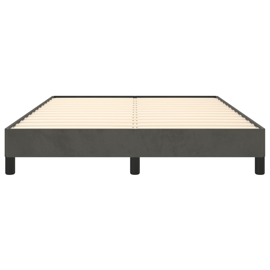 Cadre de lit sans matelas gris foncé 140 x 200 cm velours - 5