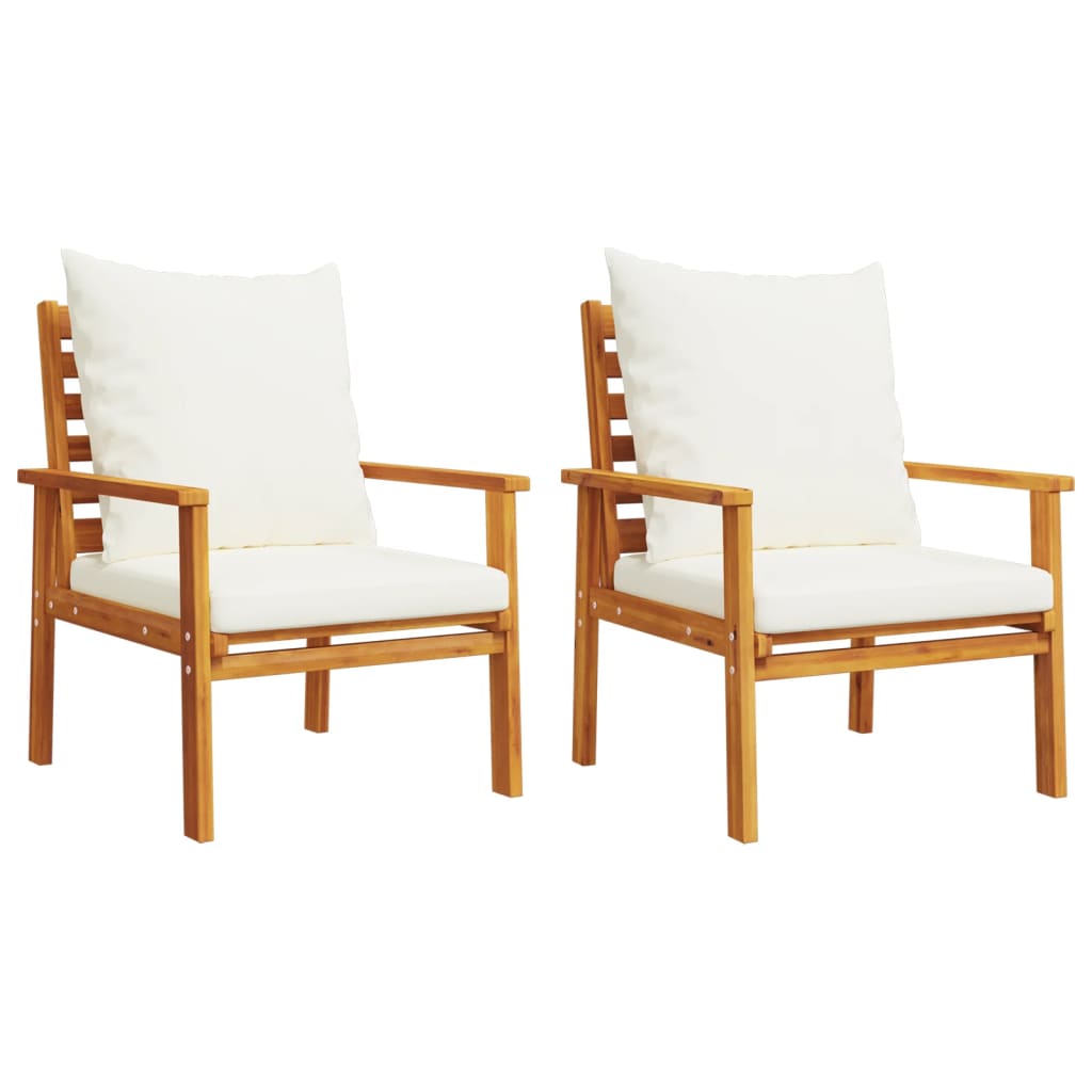 Salon bas de jardin en bois Marron 2 personnes - 4