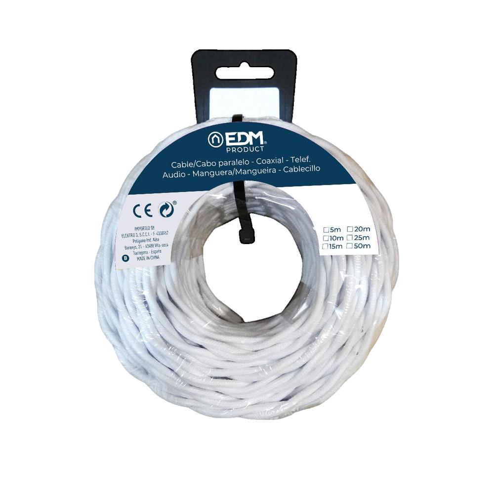 Edm Paralelo Textil Trenzado 3X1mm 25M Blanco , Leroy Merlin