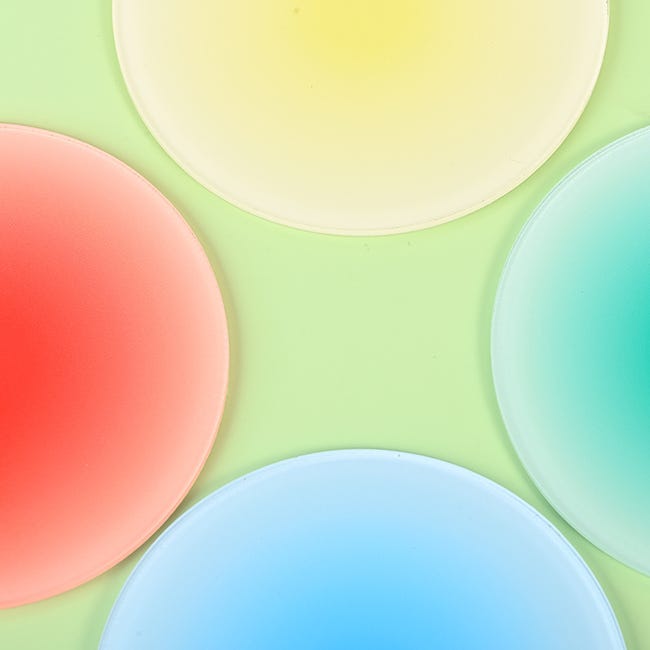 Dessous de verre, lot de 4 dessous de verre colorés en acrylique ...