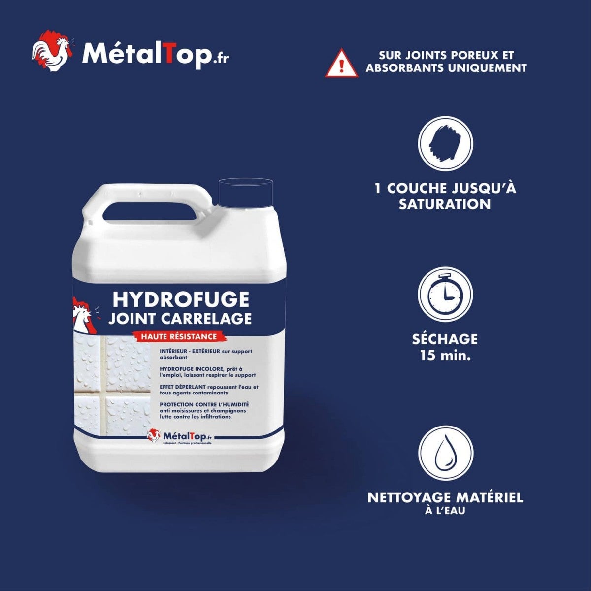 Hydrofuge Joint Carrelage - 1 L - Métaltop - 4