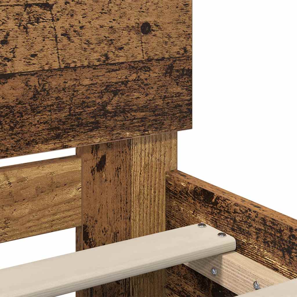 Cadre de lit en panneau de bois bois ancien pour la chambre, 150 × 200 cm - 9