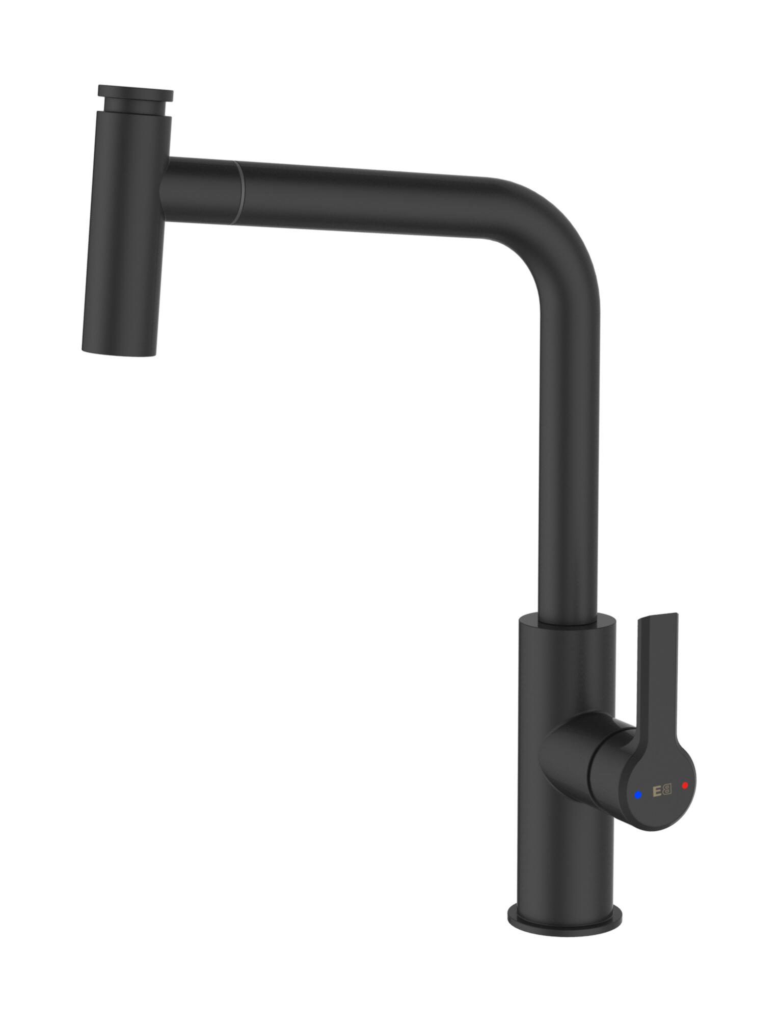 Bateria kuchenna z wyciąganą wylewką czarna ESSEBAGNO Essemano