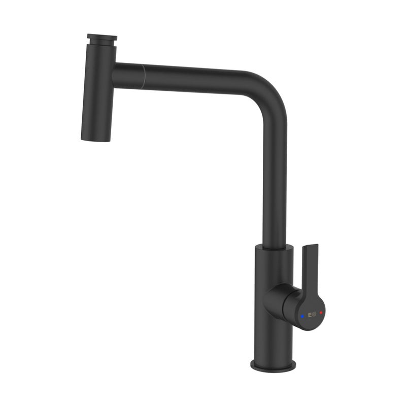 Bateria kuchenna z wyciąganą wylewką czarna ESSEBAGNO Essemano