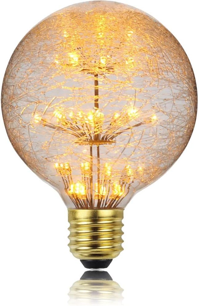 Led Ampoule Vintage Ampoule RGB Feu D'artifice Edison Ampoule G95 3W 220/240V E27 Ampoule Décorative (Feu d'artifice en fibre de verre)
