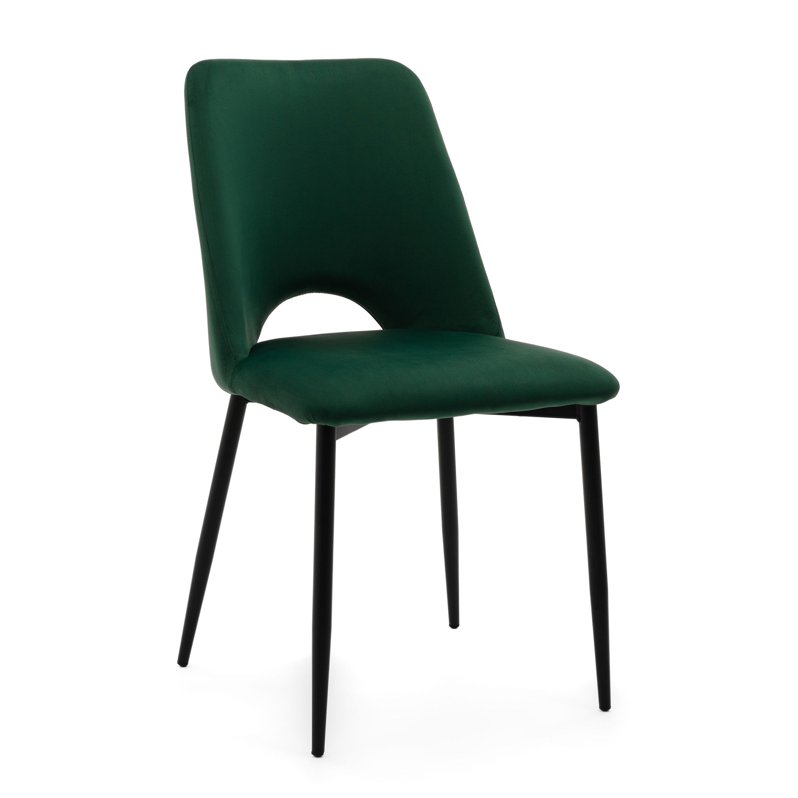 Krzesło tapicerowane do salonu jadalni welurowe ORO zielone