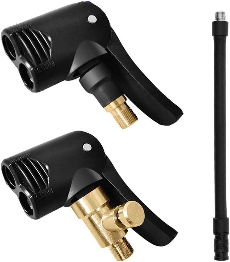 Zestaw 2 adapterów do wentyli samochodowych, dętek do pompowania wentyli, przedłużek do pompki rowerowej, mosiężnych wentyli do pompowania opon samoch