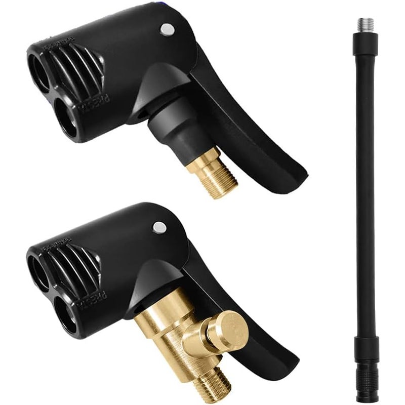 Zestaw 2 adapterów do wentyli samochodowych, dętek do pompowania wentyli, przedłużek do pompki rowerowej, mosiężnych wentyli do pompowania opon samoch