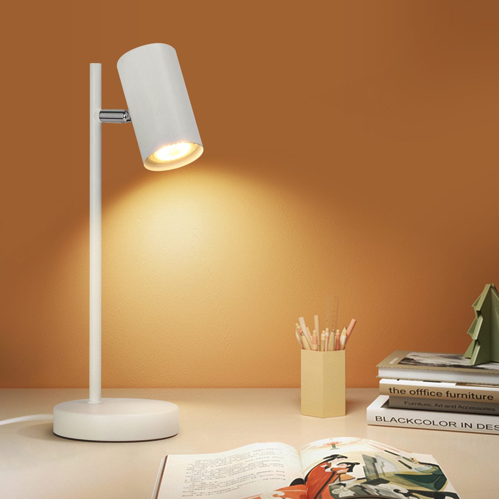 ZMH Lampe de table LED salon pivotante 350° GU10 lampe de table métal pour bureau - 8