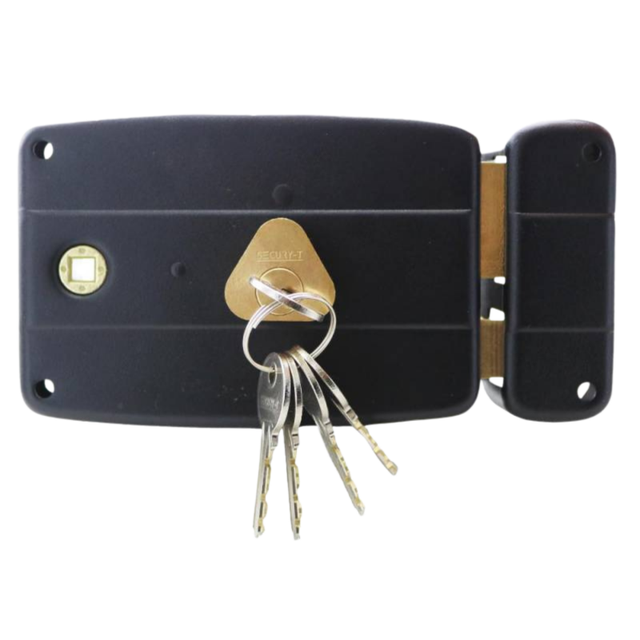 Serrure en applique - Horizontale - Noire - Ouverture à droite - SECURY-T