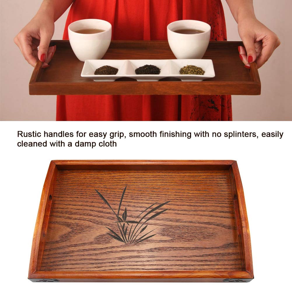 Plateau à Thé En Noyer Massif - Style Chinois Zen - 26 X 15 X 2 Cm - Forme Irrégulière Artistique - Pour Infusion De Thé Sec