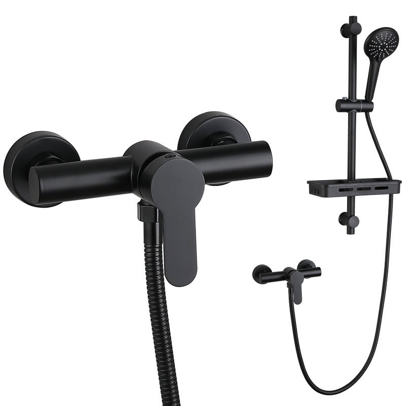 Kit de douche en acier inoxydable 304 noir, mitigeur eau chaude et froide sans plomb, robinet de douche portable pour salle de bain - 5