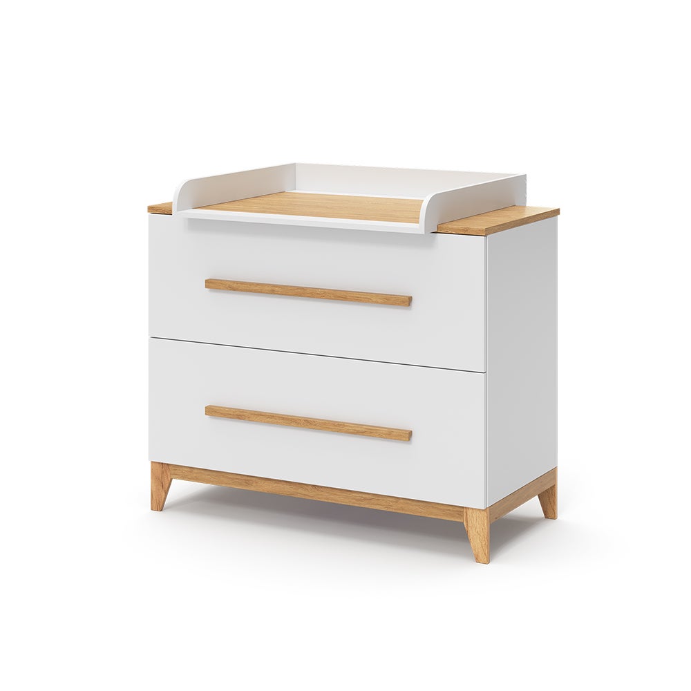 Fasciatoio Malia Grigio/Quercia 85x85,2x85 Cm Con Porta - Cassettiera Per Cambio Pannolini, Pratica Ed Elegante Per La Cameretta Dei Bambini