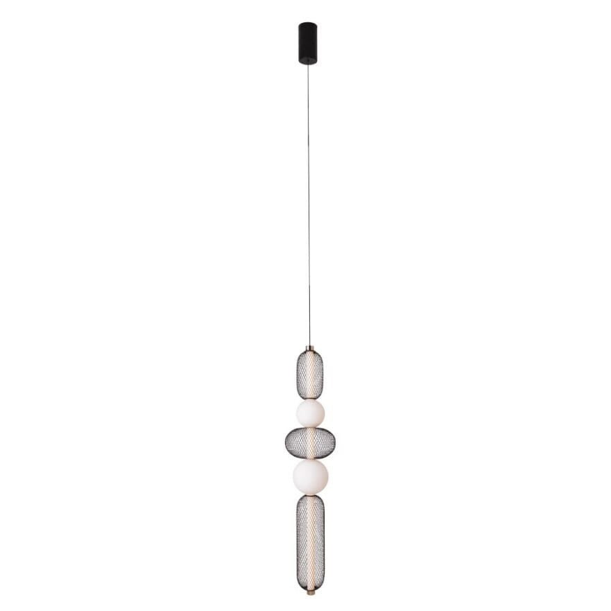 Lampa wisząca BORA LED 28W Ciepła biel 1630lm czarno-złota wym: 240 x 22 x 22 cm Maxlight