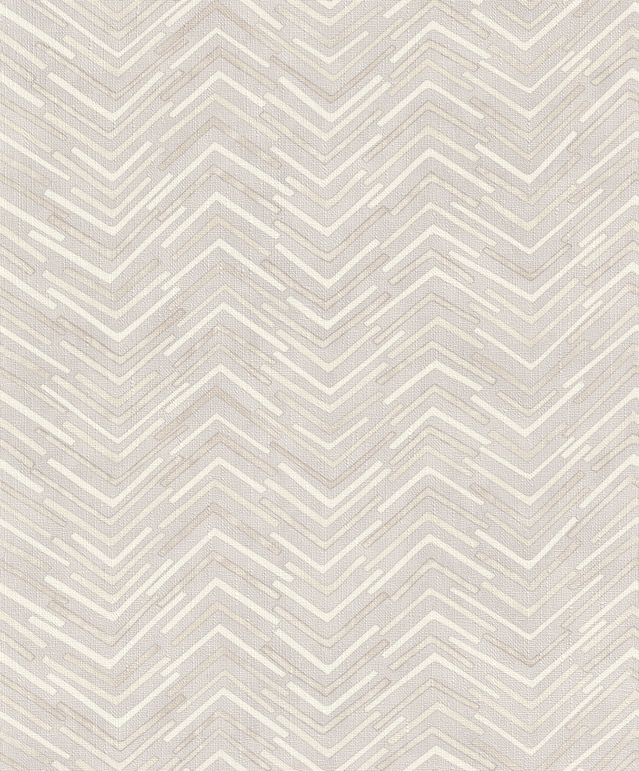 Carta da parati Rasch 560961 - Carta da parati in tessuto non tessuto con motivo a spina di pesce, motivo chevron in bianco e grigio - 2