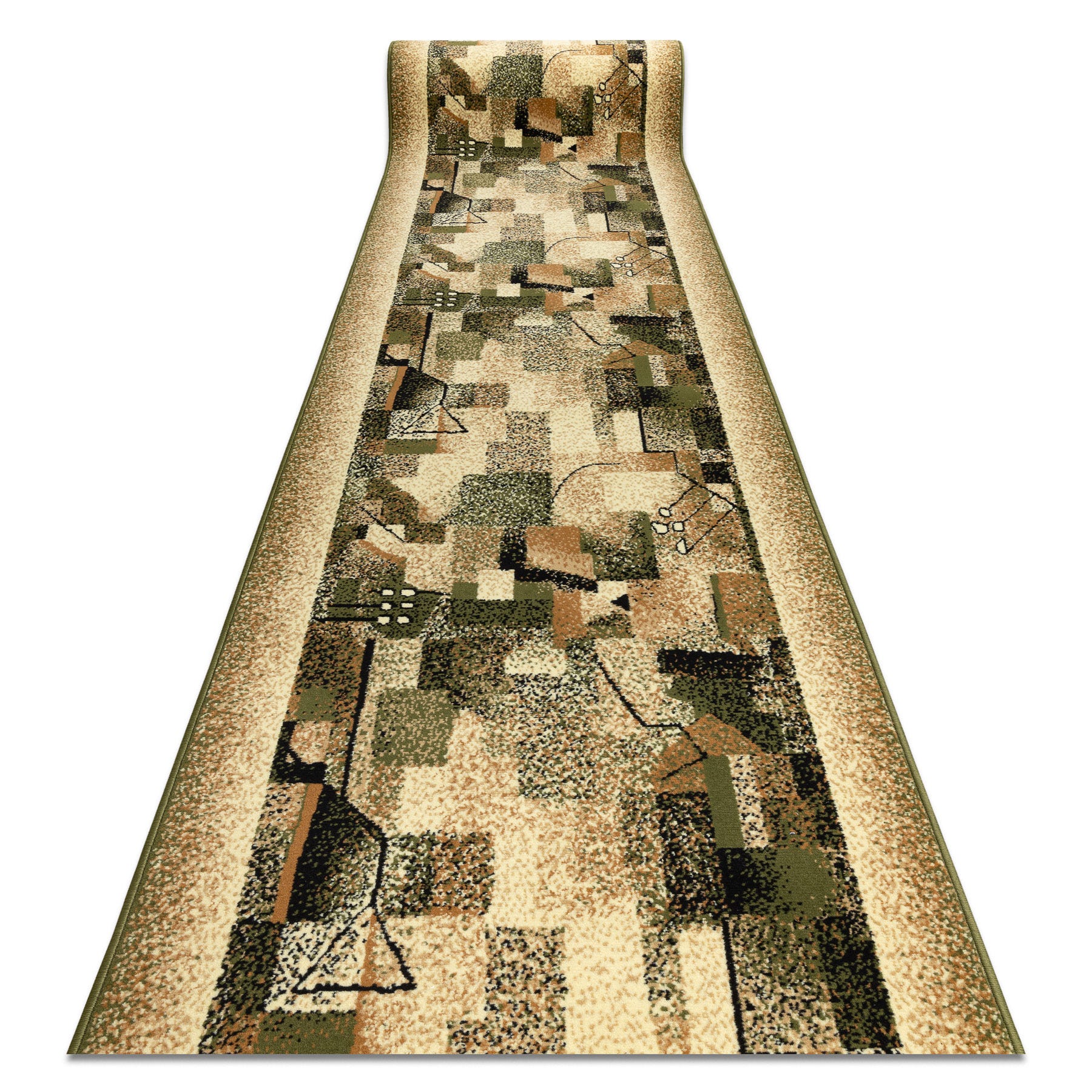 Rugsx Tapis De Couloir BCF JAS Beige Classique 90x860 Cm - Solide Et Doux Pour Entrée, Cuisine & Hall