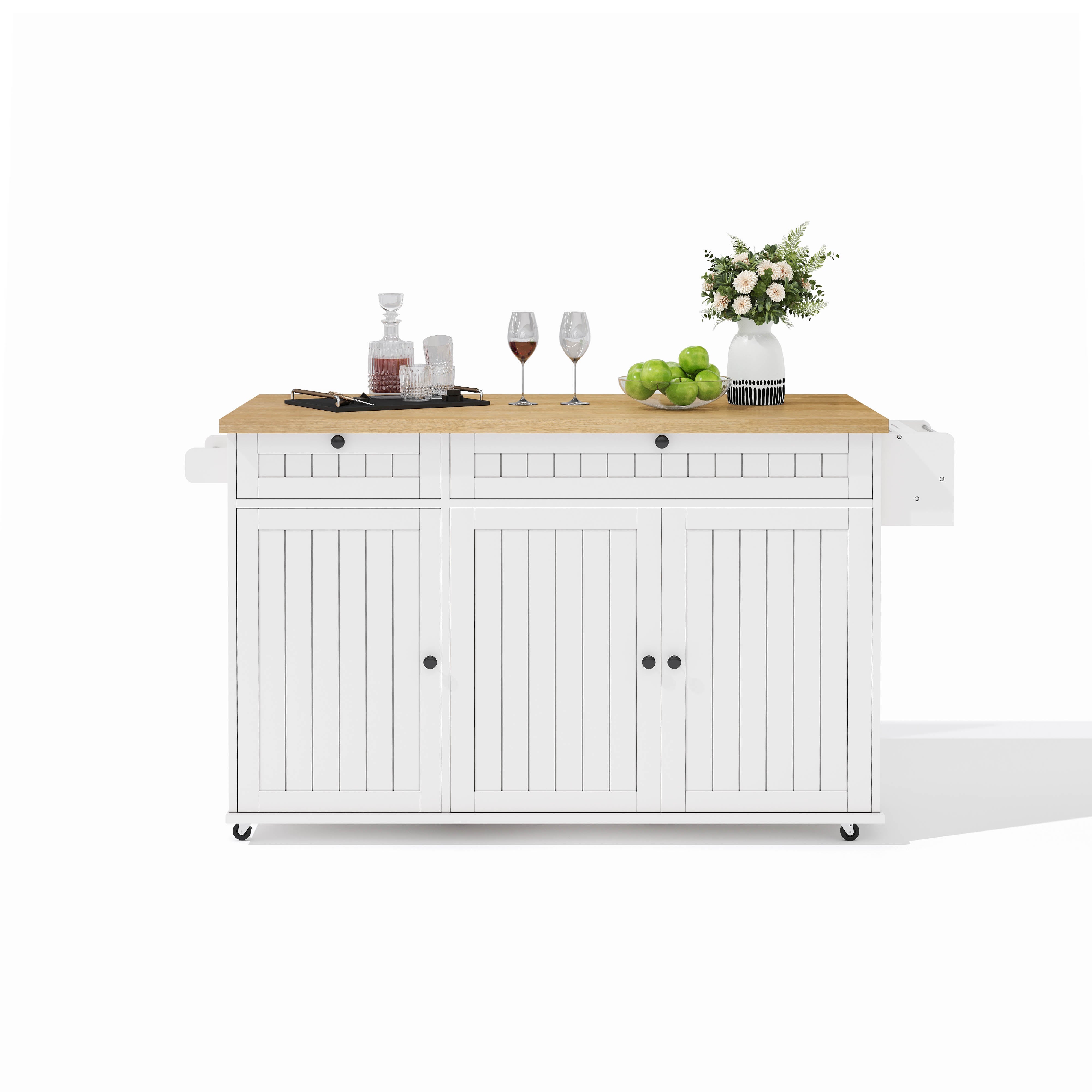 Biqzuya Îlot De Cuisine Mobile 110x45-75x92 Cm, Buffet