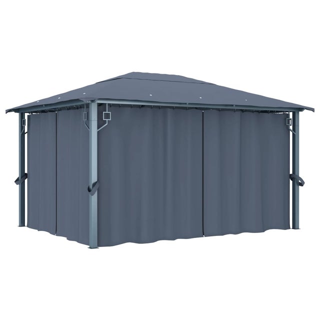 Gazebo con tenda 400x300 cm Alluminio Antracite